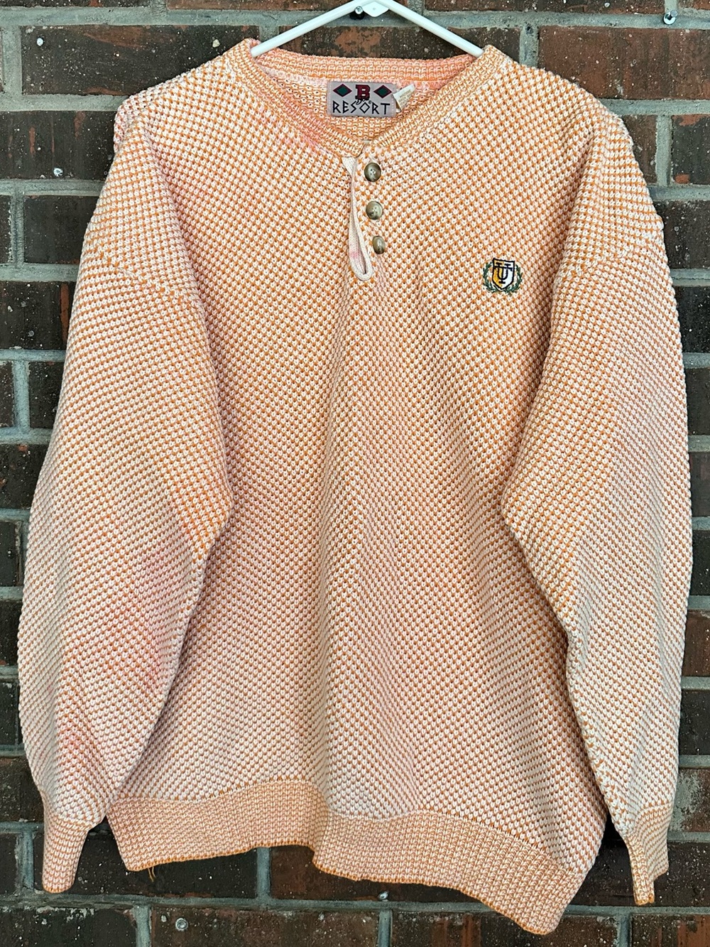 Vintage Tennessee Volunteers Boa Resort Knit Henley Sweater